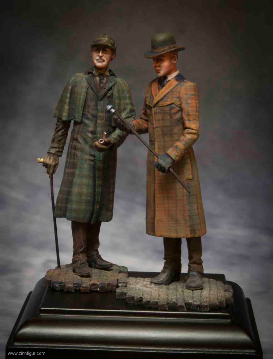 set 2 Tin Soldier figure Sherlock Holmes and Doctor Watson 54 mm 