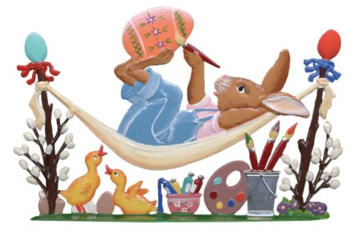 Lapin de Pâques dans le hamac 