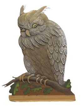 Hibou, peint des deux côtés 