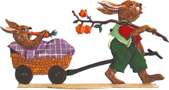 Easter Rabbit with Stroller 