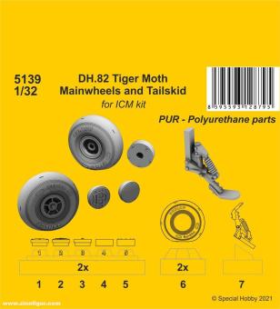 DH.82 Tiger Moth Wheels & Tail Skid 