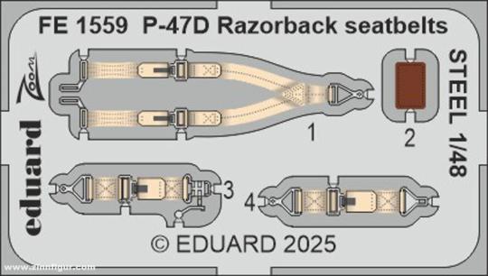 P-47D Razorback Seatbelts - STEEL 