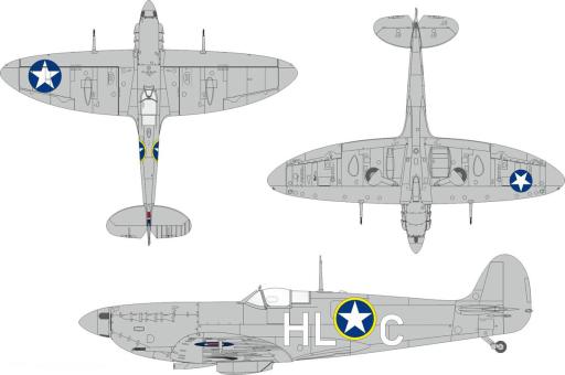 Spitfire Mk.Vb Early US National Insignia - Express Mask (Kotare) 