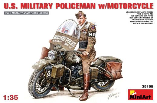 US Military Policeman with Motorcycle 