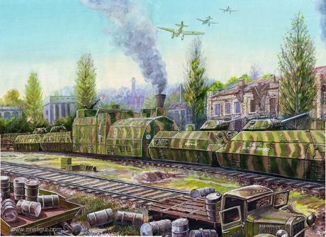 Armored Train No.1 of 48th Armoured Division "Death to the German Invanders" 