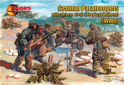 Parachutiste allemand avec 10,5cm LG42 - Tropical Uniform 