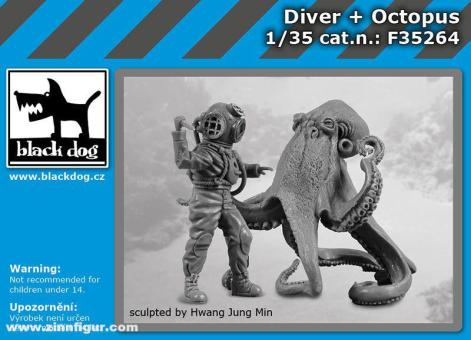 Diver and Octopus 