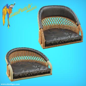 British Wicker Perforated Back - Sort With Small Leather Pad and Tall With Big Leather Pad 