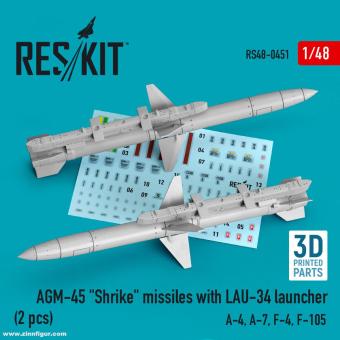 AGM-45 "Shrike" missiles with LAU-34 launcher (2 pcs) 
