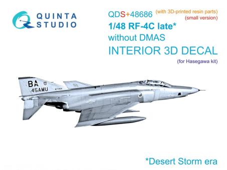 RF-4C Phantom II (spät ohne DMAS) - 3D-Decal Innendetails kleines Set (Hasegawa) 