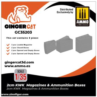1/35 2cm KWK Magazine & Munitionskisten (9Stk) 