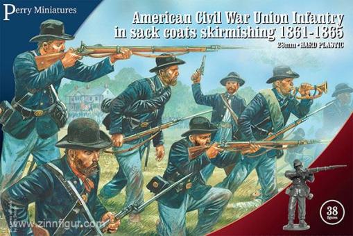 Union Infantry in Sack Coats Skirmishing 