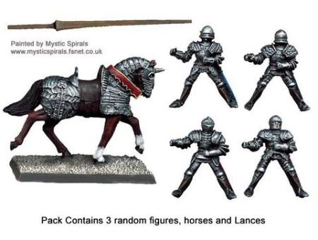 Men-at-Arms zu Pferd mit Lanzen 
