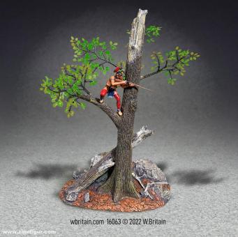 "A Clear Shot" Native Warrior Firing From Tree - Summer Tree 