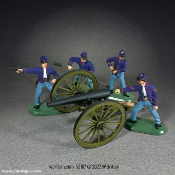 3 Inch Ordnance Rifle Cannon with 4 Union Artillery Crew 