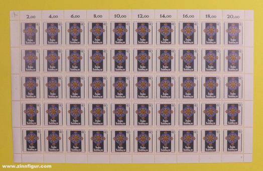 Bogen mit Briefmarken 