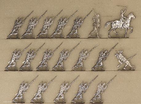 Figurines en étain de Kiel : Gardes mobiles dans la tempête, 1870 à 1871 